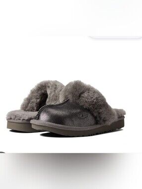 Ugg Cozy II Metallic Glitter Slippers Big Kid Size 4